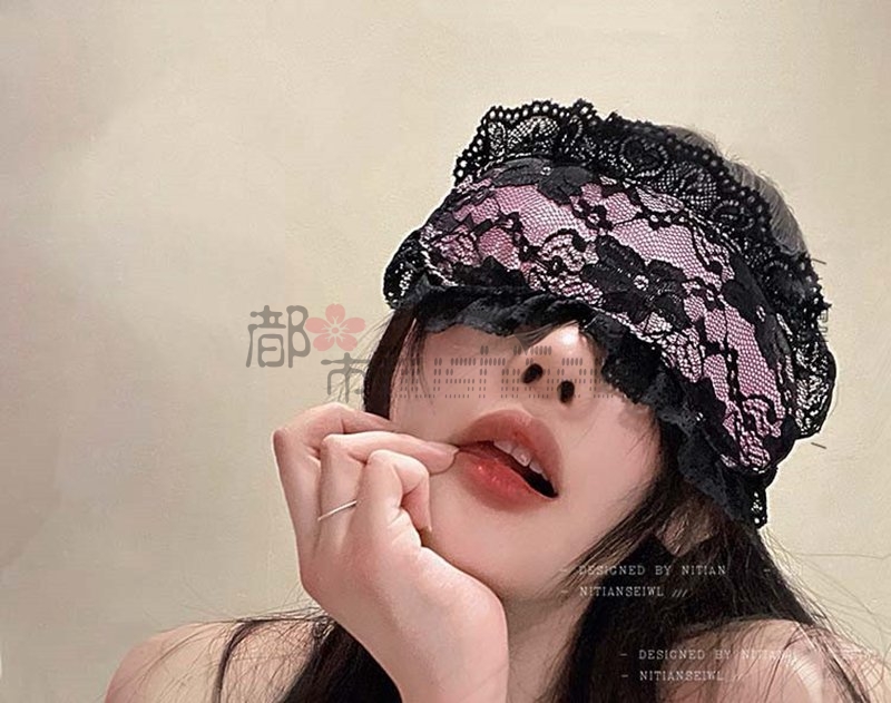 我承认我戴上之后456啦，嫩粉蕾丝眼罩手环—都市Seek杭州丝袜网推荐