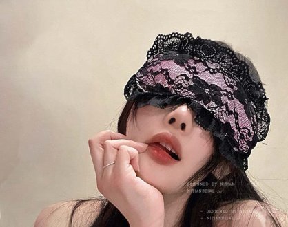 我承认我戴上之后456啦,嫩粉蕾丝眼罩手环—都市Seek杭州丝袜网推荐